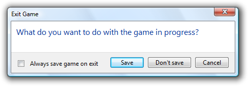 screen shot of 'always save on exit?' confirmation 