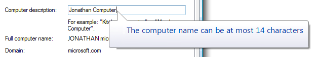 screen shot of message computer name too long