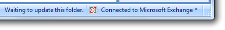 screen shot of outlook status bar 