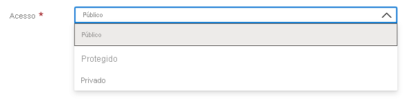 Captura de tela do elemento de interface do usuário do Microsoft.Common.DropDown com uma única seleção habilitada.