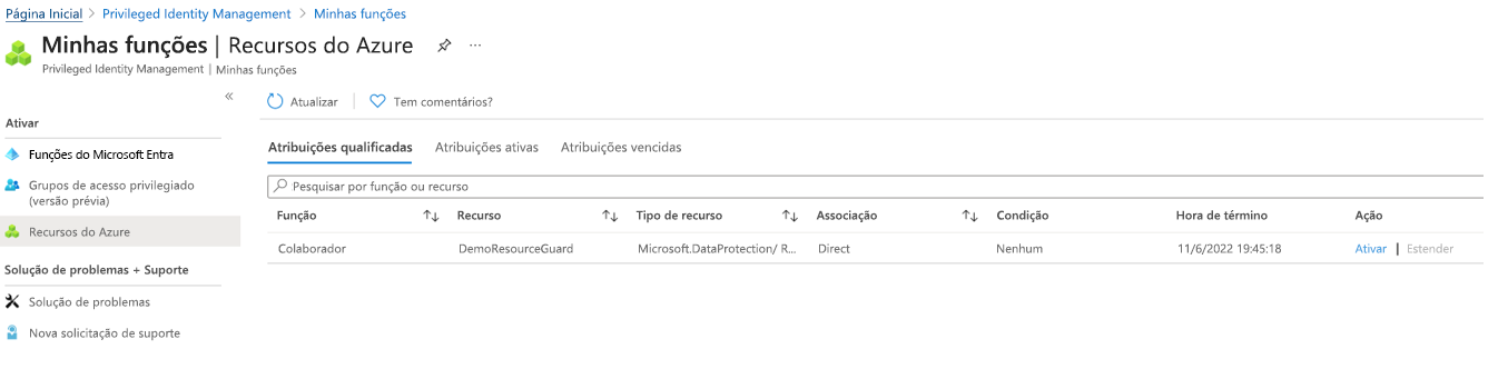 Captura de tela que mostra como ativar as atribuições qualificadas.