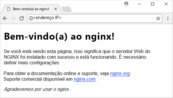 Página da Web NGINX padrão