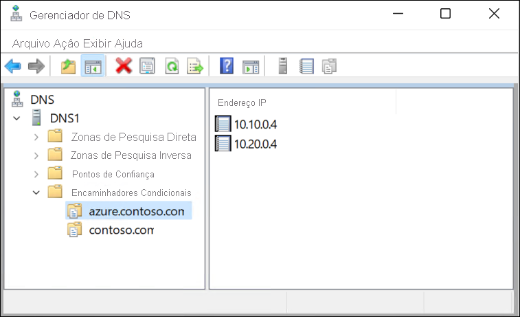 Exibir encaminhadores de DNS