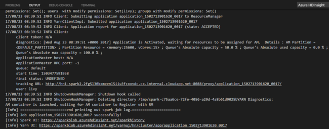 Envie a saída do resultado de trabalho do Python.