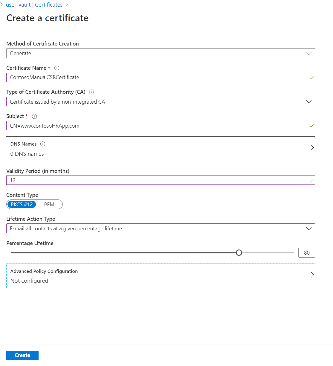 Captura de tela das propriedades do certificado