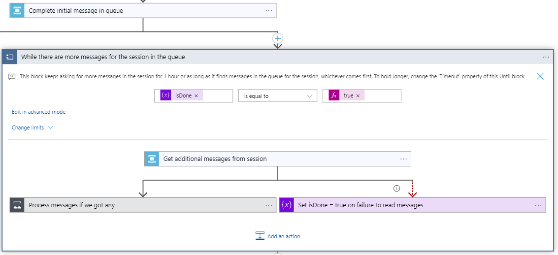 Loop Until – processar mensagens enquanto estiver na fila