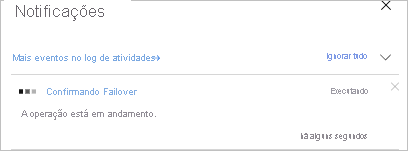 Notificação de progresso da confirmação