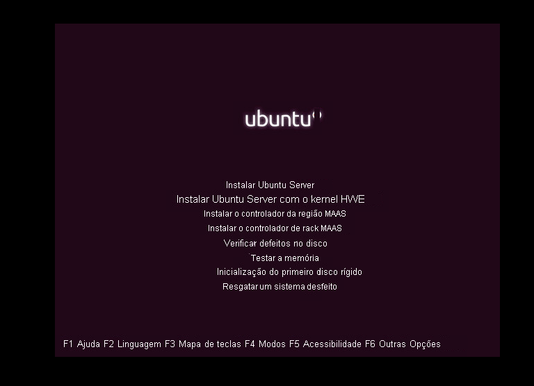 Selecionar Instalar Ubuntu Server