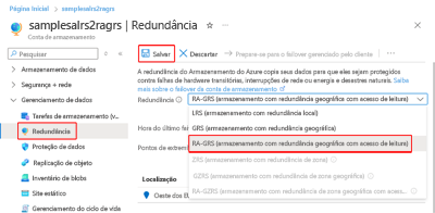 Captura de tela mostrando como alterar a opção de replicação no portal.