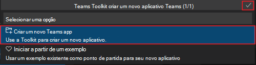 Início do assistente para Criar Novo Projeto