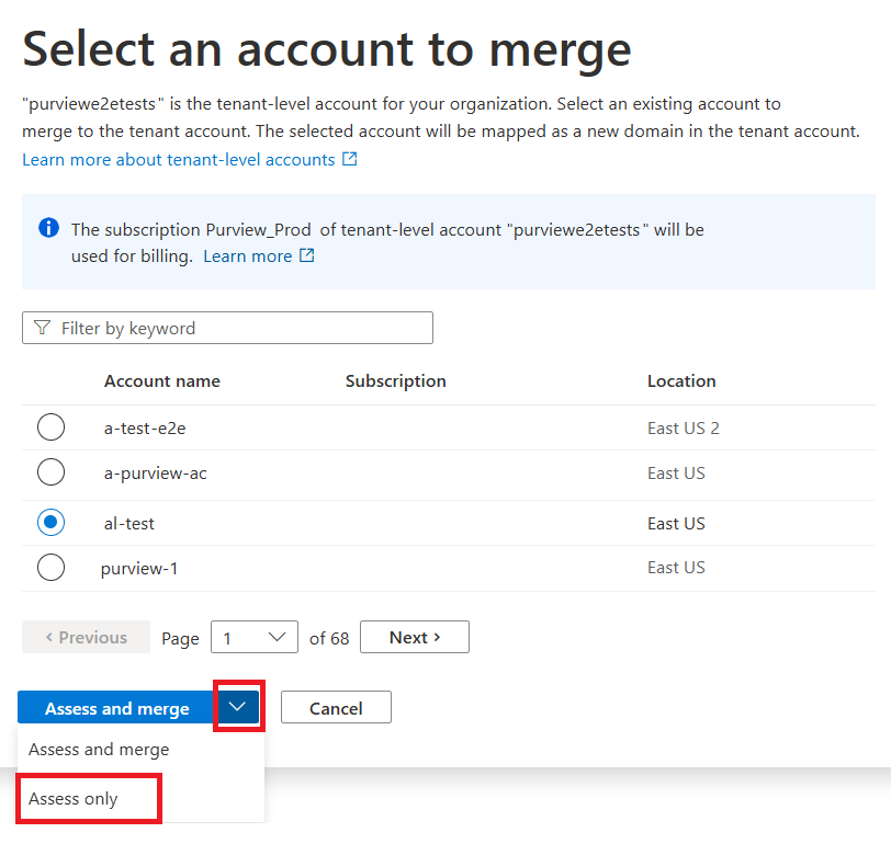 Captura de ecrã do menu pendente do botão avaliar e intercalar a mostrar a opção avaliar apenas.