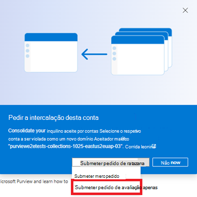 Captura de ecrã da opção Submeter avaliação apenas na janela de intercalação do portal do Microsoft Purview.