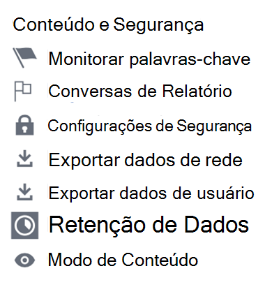 Captura de tela que mostra as configurações de relatório.