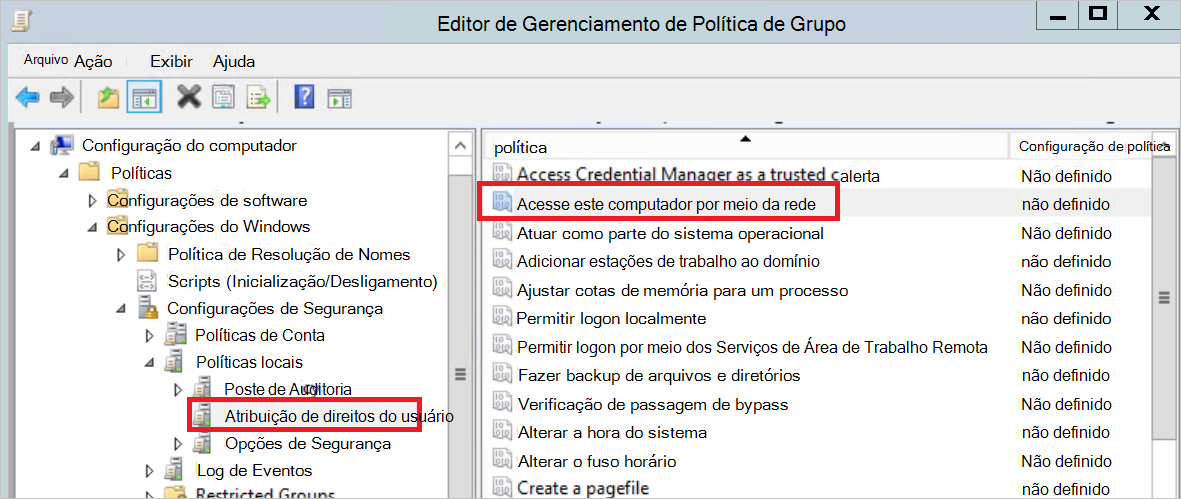 Aceda a este computador a partir da definição de rede.