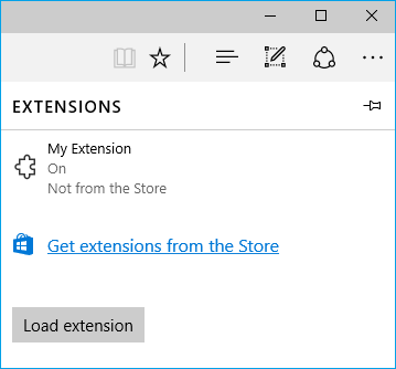 extension in extension pane