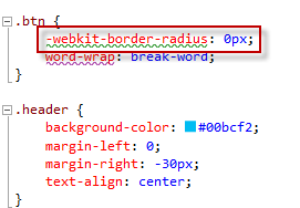 Propriedade -webkit-border-radius da propriedade btn