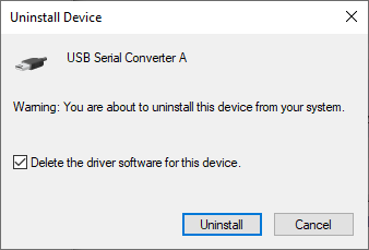 Desinstalar dispositivo e excluir driver