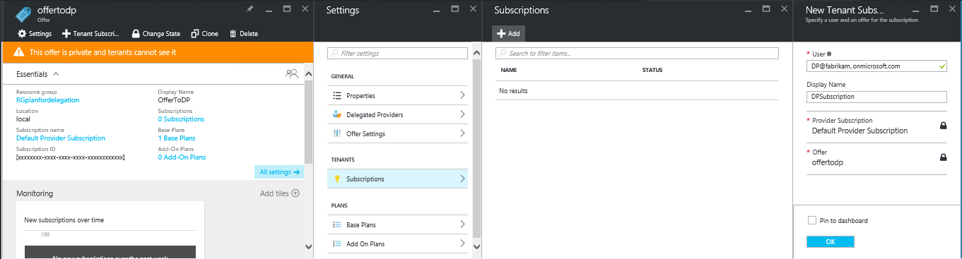 Adicionar o provedor delegado como assinante no portal do administrador do Azure Stack Hub