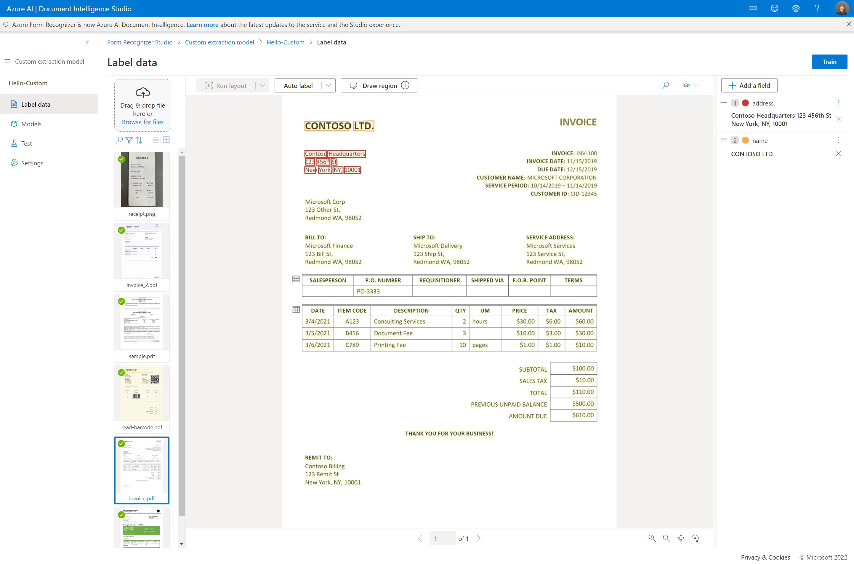 Captura de tela mostrando opções e filtros de visualização de lista de documentos.