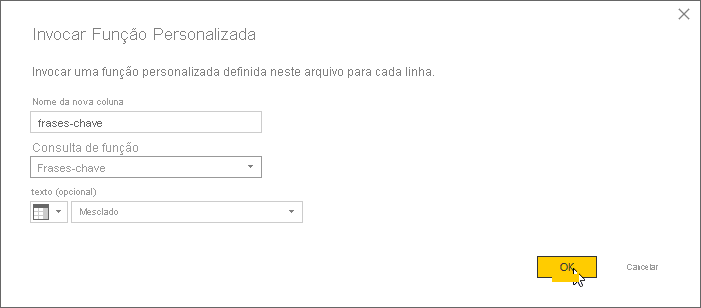 Invocando uma função personalizada