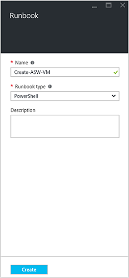 Painel Criar runbook