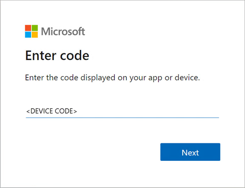 Screenshot showing the Authenticate code popup.