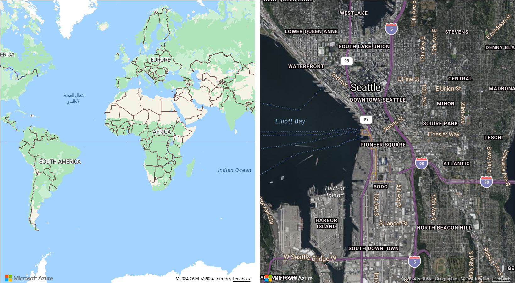 Captura de tela que mostra a grade de ajuste no mapa.