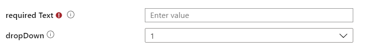 Captura de tela que mostra o estilo horizontal do formulário de pastas de trabalho do Azure.