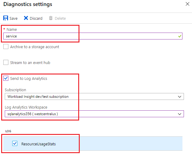 Configurar o diagnóstico para a instância gerenciada.