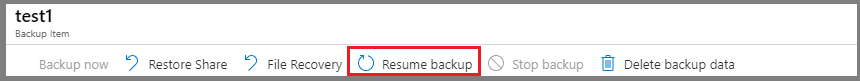 Selecionar Retomar backup