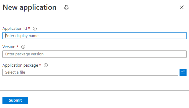 Captura de tela do processo de criação de Novo aplicativo no portal do Azure.