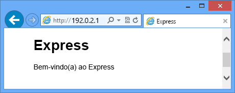 Uma página da web que contém as boas-vindas ao express.