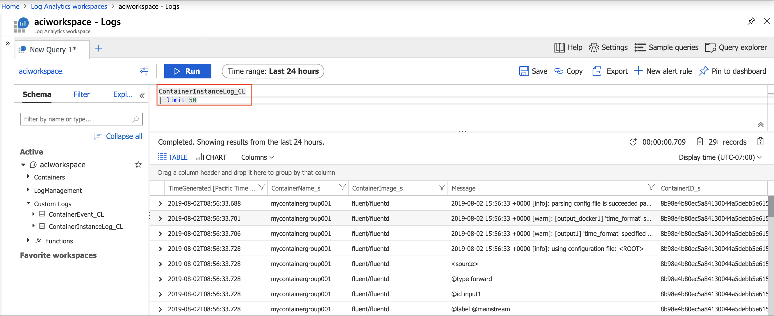 Pesquisa de Logs no portal do Azure