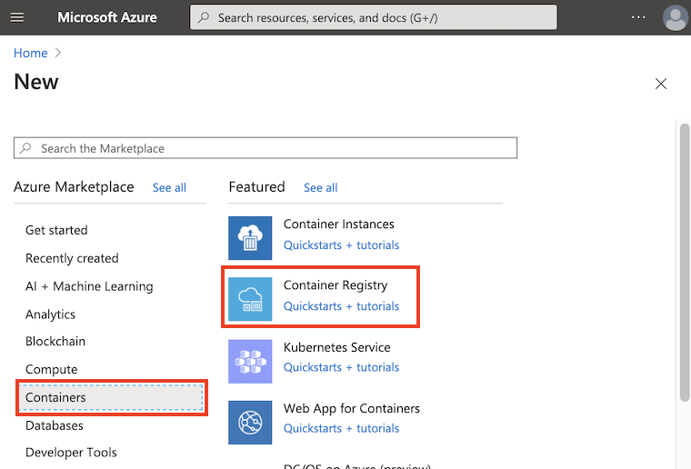 Como criar um registro de contêiner no portal do Azure