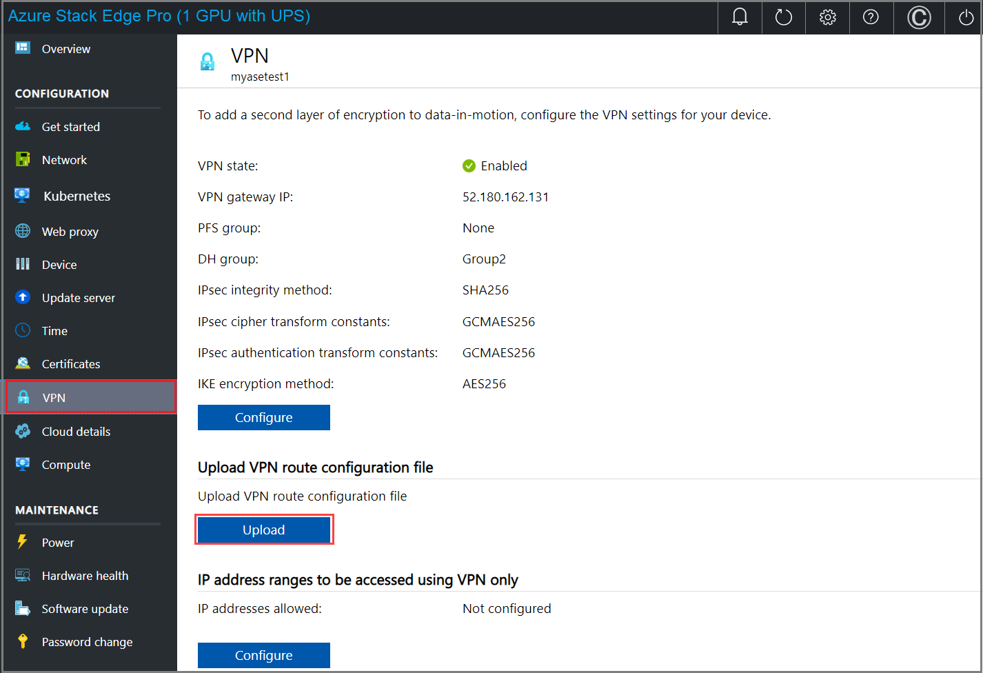 Configure local UI 3