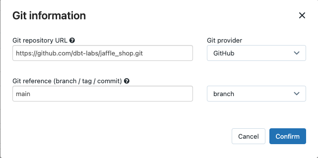 Configure o repositório do projeto dbt 