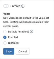 Imponha a configuração que substitui uma configuração de workspace.