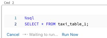 Execute a célula SQL em paralelo com a célula em execução