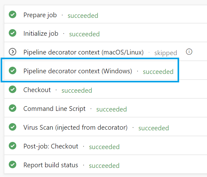 Exibir o contexto do decorador de pipeline