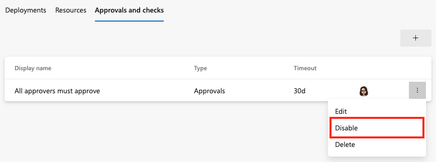 Captura de tela de desativar uma opção de verificação.