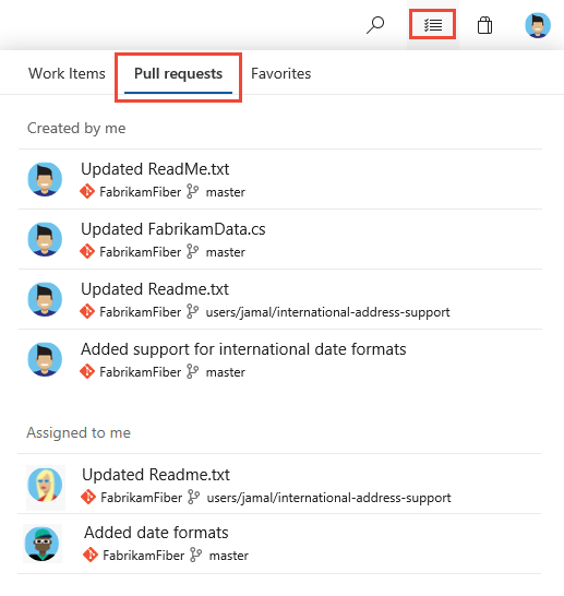 Captura de tela das solicitações de pull atribuídas a você em projetos.