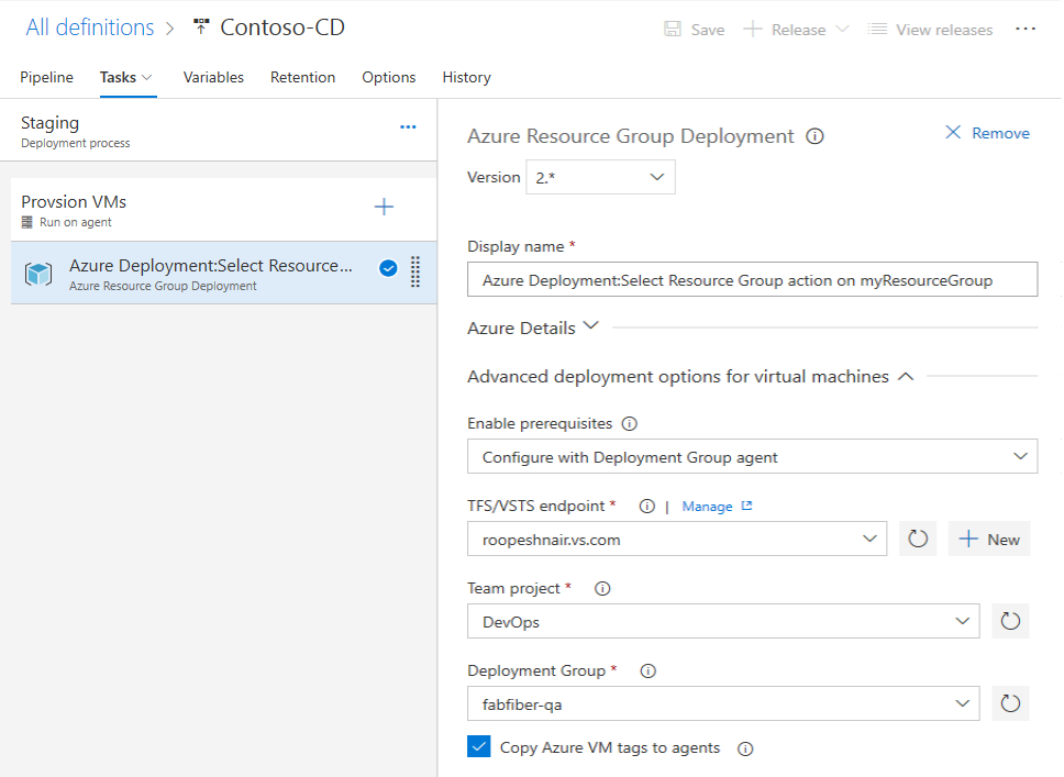 Tarefa do Grupo de Recursos do Azure