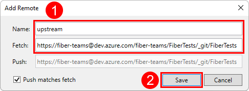 Captura de tela da caixa de diálogo Adicionar Remoto no Visual Studio.