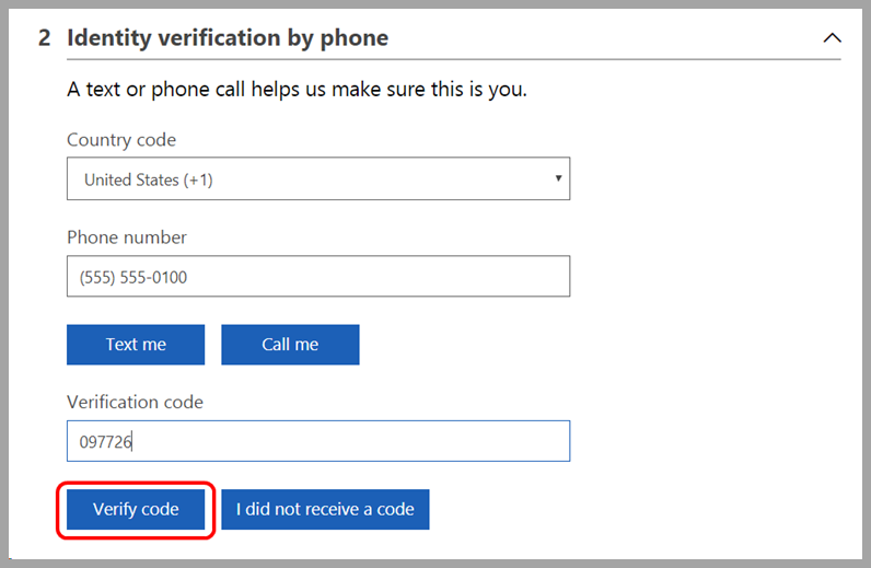 Uma captura de tela da tela do telefone com a Verificação de identidade.