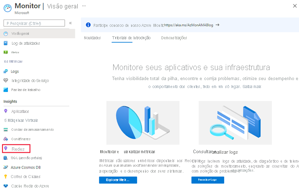 Captura de tela da página de aterrissagem do Monitor.