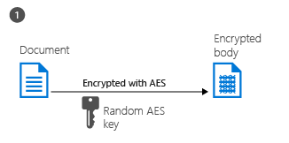 Proteção de documentos do RMS – etapa 1, o documento é criptografado