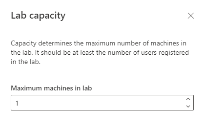 Captura de tela da janela de capacidade do laboratório.