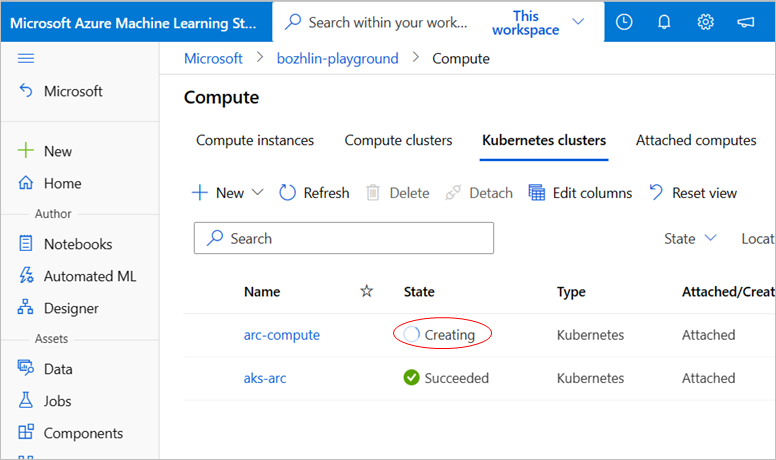 Captura de tela das definições anexadas para configuração do cluster do Kubernetes.