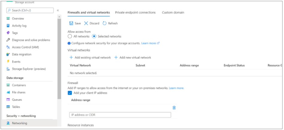 Instantâneo de adicionar o endereço IP público do cliente.