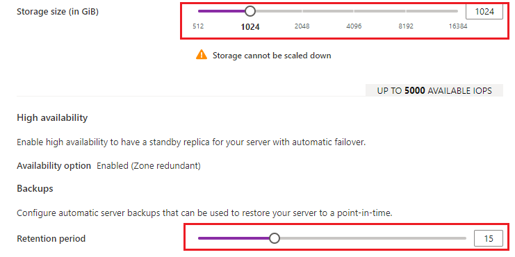 Captura de tela do backup de armazenamento.